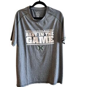 UH “Best in the Game” ~ heather Grey Dri fit Shirt ~ size Large~Rainbow Warriors